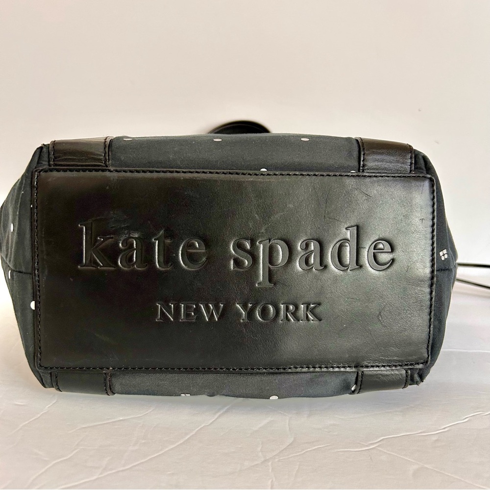 Kate Spade Vintage Black & White Polka Dot Double Handle Shoulder Bag - Picture 6 of 14